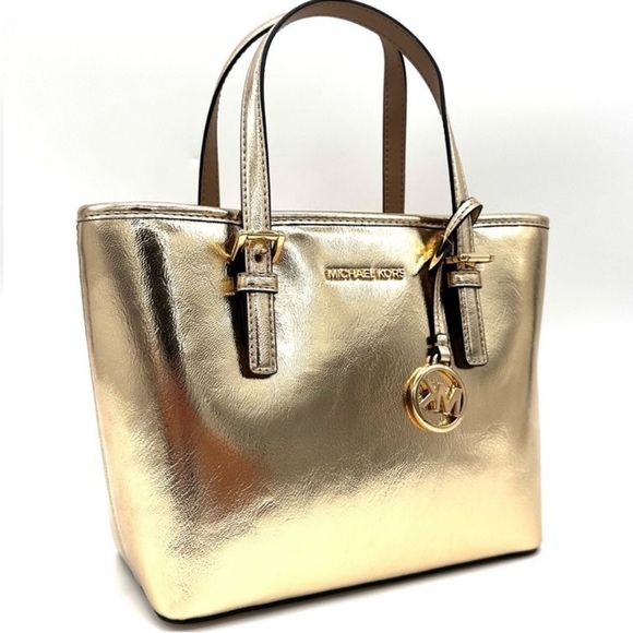 Michael Kors Jet Set Travel XS TZ Tote Bag Gold - Picture 3 of 12